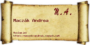 Maczák Andrea névjegykártya