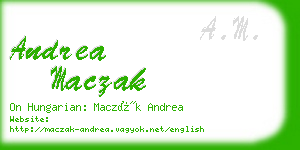 andrea maczak business card